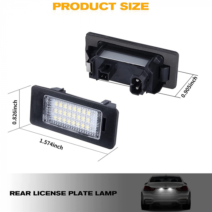 Set lampi LED pentru numar înmatriculare, compatibile BMW E39,E60,E61,E90,E91,E92,E93,E82,E88,E70,E71 [4]
