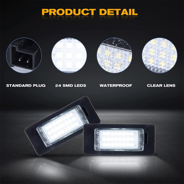 Set lampi LED pentru numar înmatriculare, compatibile BMW E39,E60,E61,E90,E91,E92,E93,E82,E88,E70,E71 [6]