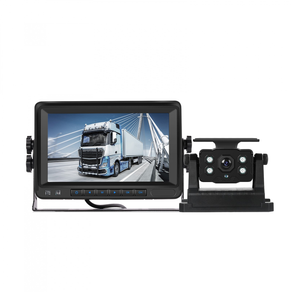 Set Monitor și Cameră Mărșarier Wireless, incarcare solara,pentru Tir, Duba, Camion, Autocar, 1080P FHD, Unghi 150° Night Vision [1]