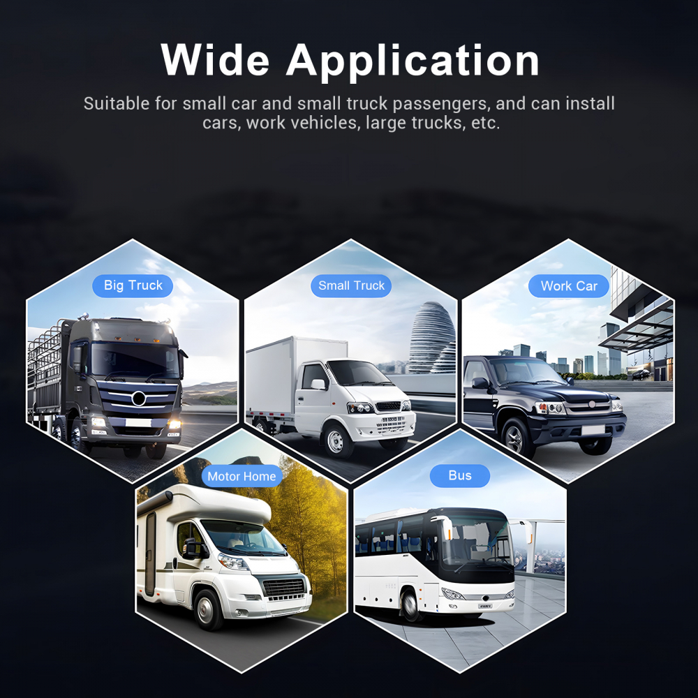 Set Monitor și Cameră Mărșarier Wireless, incarcare solara,pentru Tir, Duba, Camion, Autocar, 1080P FHD, Unghi 150° Night Vision [9]