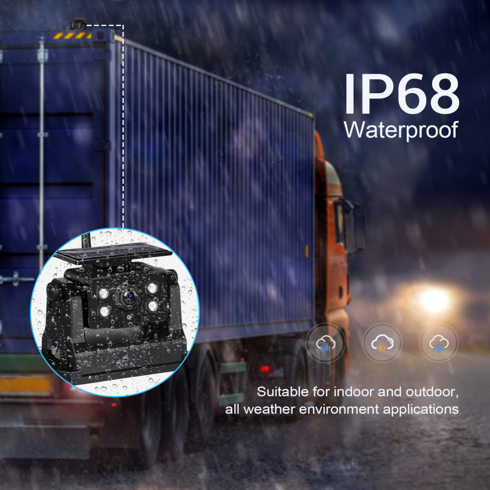 Set Monitor și Cameră Mărșarier Wireless, incarcare solara,pentru Tir, Duba, Camion, Autocar, 1080P FHD, Unghi 150° Night Vision [5]