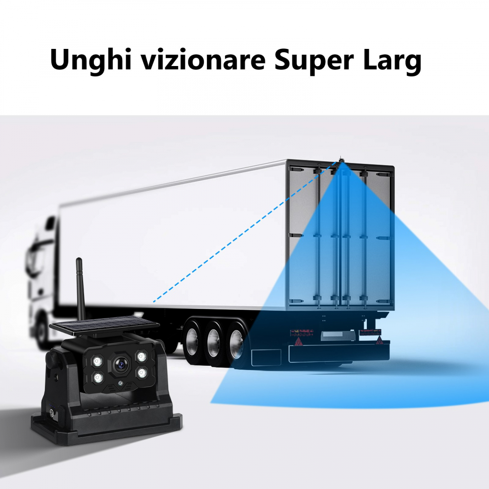 Set Monitor și Cameră Mărșarier Wireless, incarcare solara,pentru Tir, Duba, Camion, Autocar, 1080P FHD, Unghi 150° Night Vision [10]