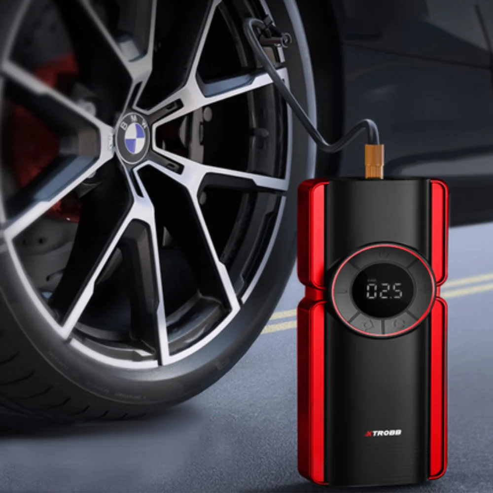 Starter Auto Multifuncțional 1200A, Power Bank 10000mAh, Compresor Aer, Lanternă LED,Afișaj, USB C, 12V [4]