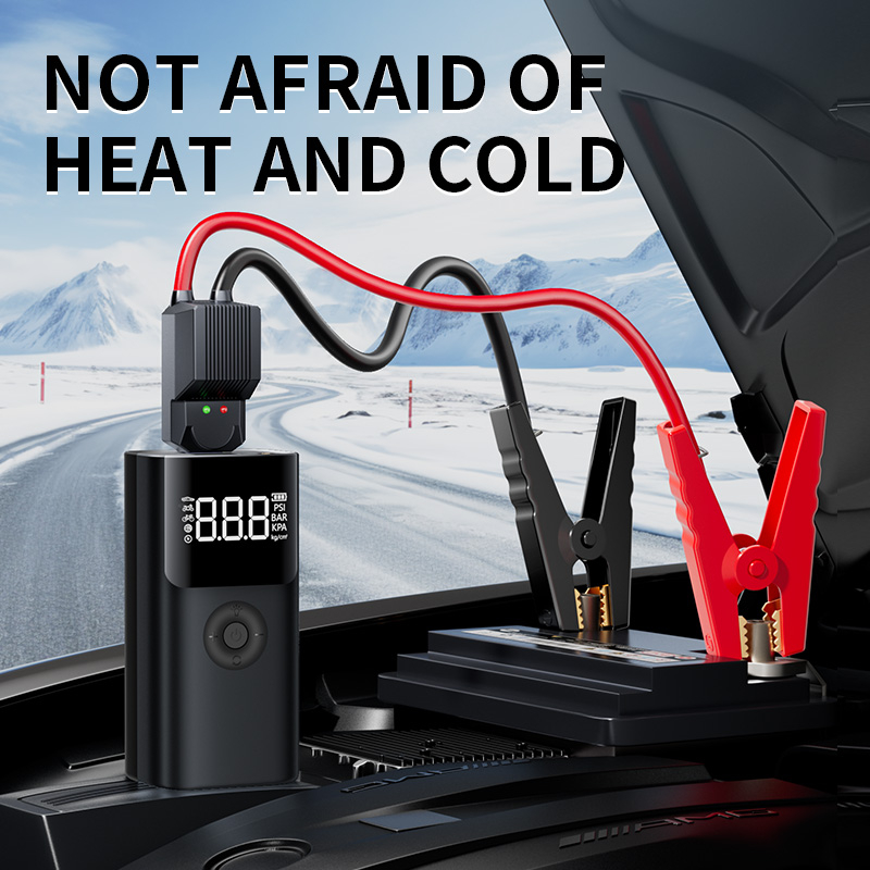 Starter auto 4 in 1 Compresor Aer, Baterie Portabila, Lanterna 6000mAh culoare negru [3]