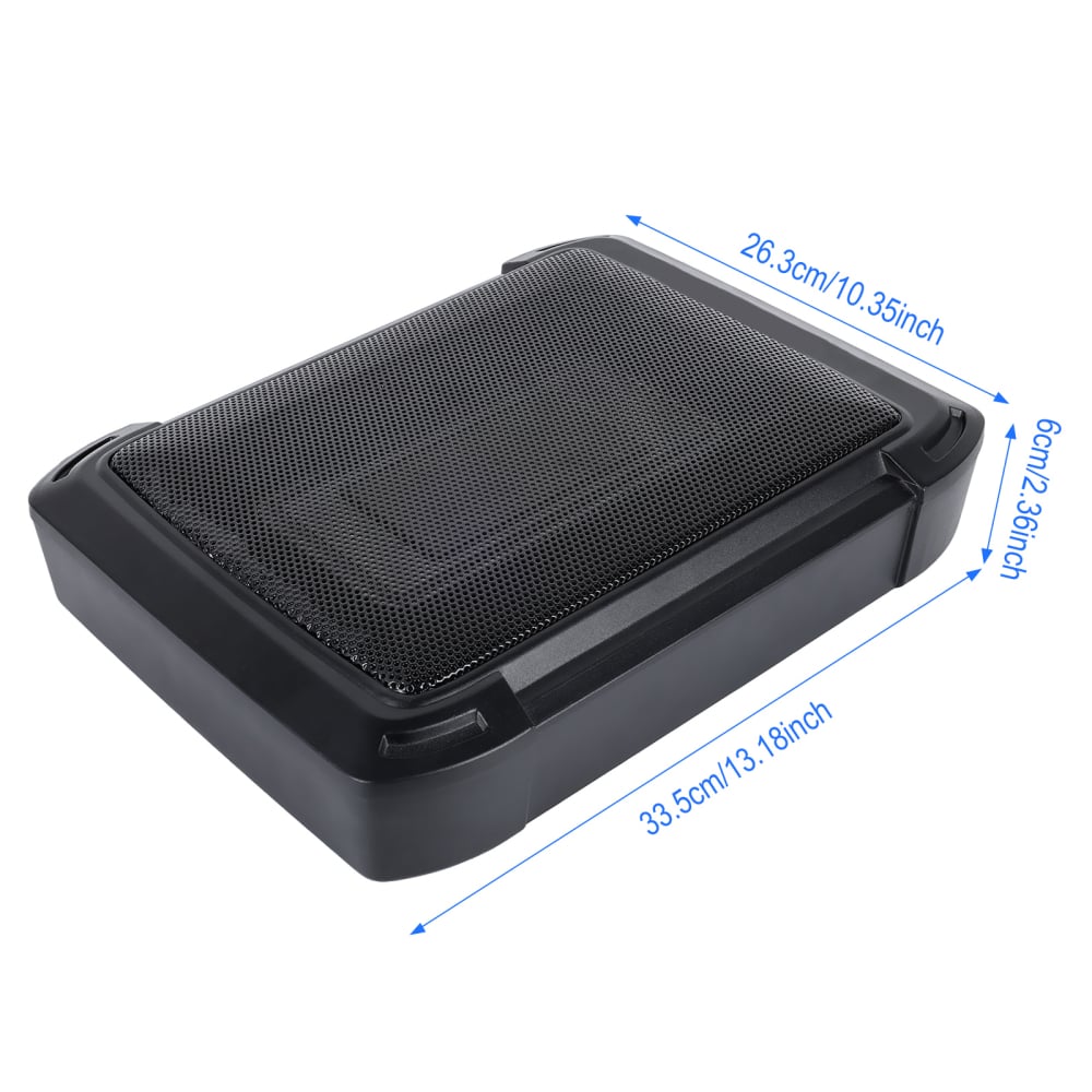 Subwoofer activ auto 10" Slim 1000W, amplificator încorporat, intrare High/Low, 33.5×26.3×6 cm [3]