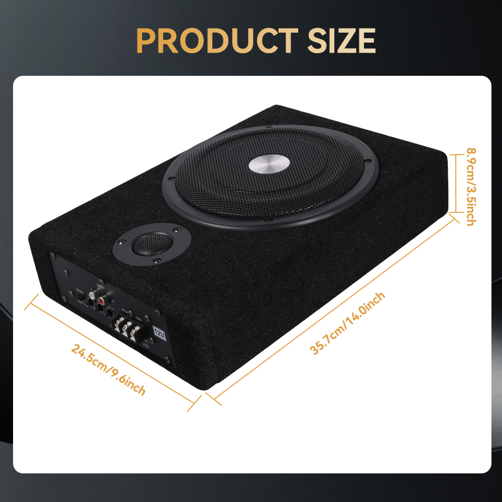 Subwoofer auto activ, slim 8 inch 600W–Bass puternic, design ultra-subțire pentru spații reduse [5]