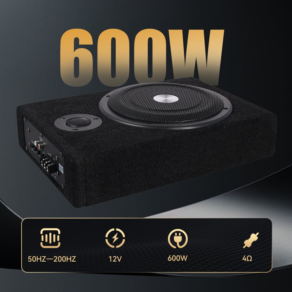 Subwoofer auto activ, slim 8 inch 600W–Bass puternic, design ultra-subțire pentru spații reduse [7]