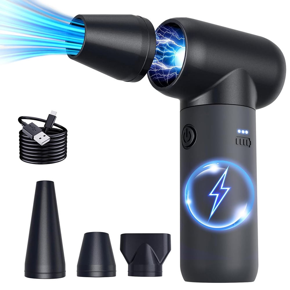Suflantă Electrică Portabilă CFJ01 – Motor Brushless 105.000 RPM, 48 m/s, Baterie 6000mAh, 3 Trepte Viteză, Încărcare Type-C [1]