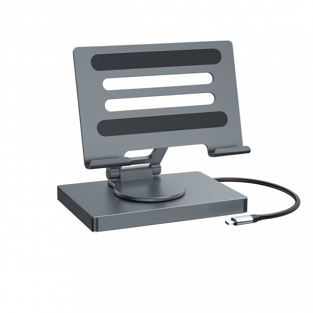 Suport Tabletă cu Hub USB C 7-in 1 Blueendless PD 100W HDMI 4K LAN Slot SDTF USB 3.0 Aluminiu Model ST706A [10]