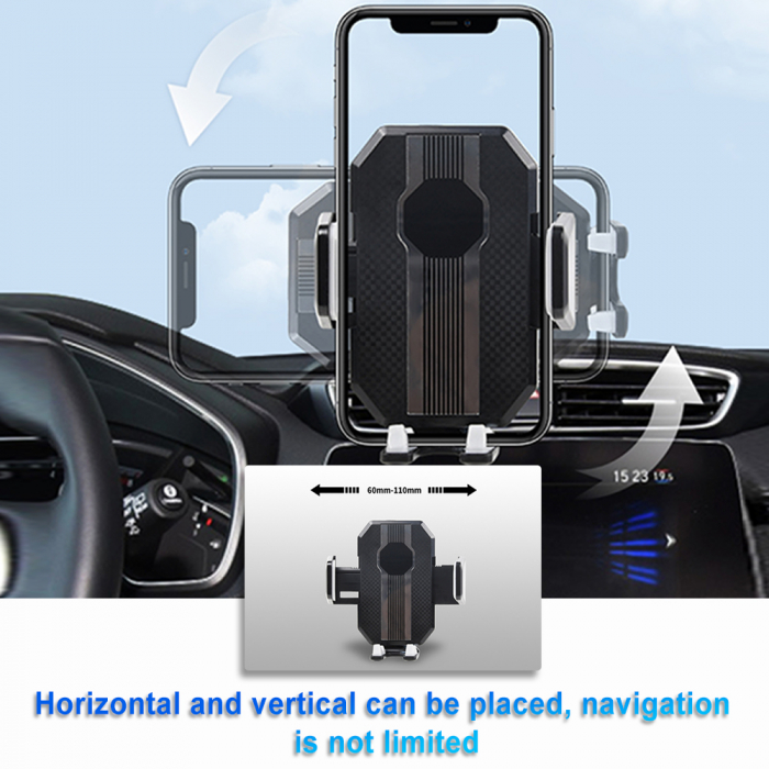Suport pentru telefon ,Auto cu sistem de prindere a ventuzei reglabile , Ajustare Unghi suport si brat 360 de grade, Reglabil si Rotativ, Negru [3]