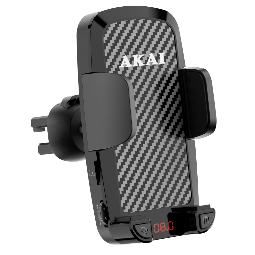 Suport Telefon Auto Multifuncțional cu Bluetooth 5.3, FM Transmitter, Încărcare USB, MP3/WAV [1]