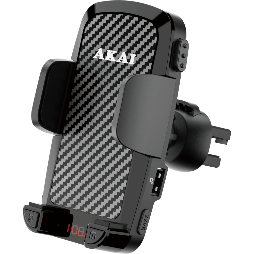 Suport Telefon Auto Multifuncțional cu Bluetooth 5.3, FM Transmitter, Încărcare USB, MP3/WAV [3]