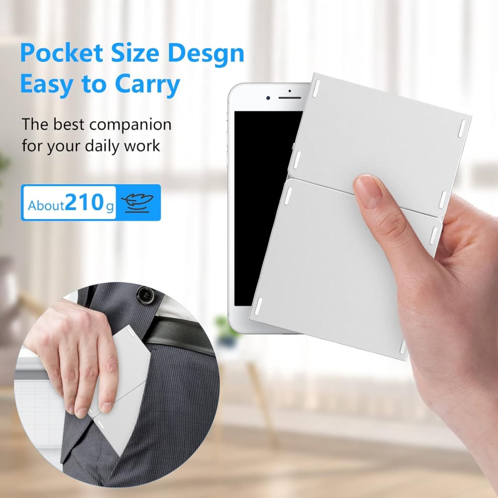 Tastatură Pliabilă Bluetooth cu Touchpad, Compatibilă iOS/Android/Windows/Mac, Ultra Compactă și Portabilă – Silver [8]