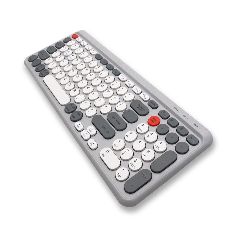 Tastatură Wireless Slim Bluetooth 5.0/2.4G, Multi-Device, Acumulator, Autonomie 45h, Compatibilă Windows, Mac, Android, iOS – Gri [1]