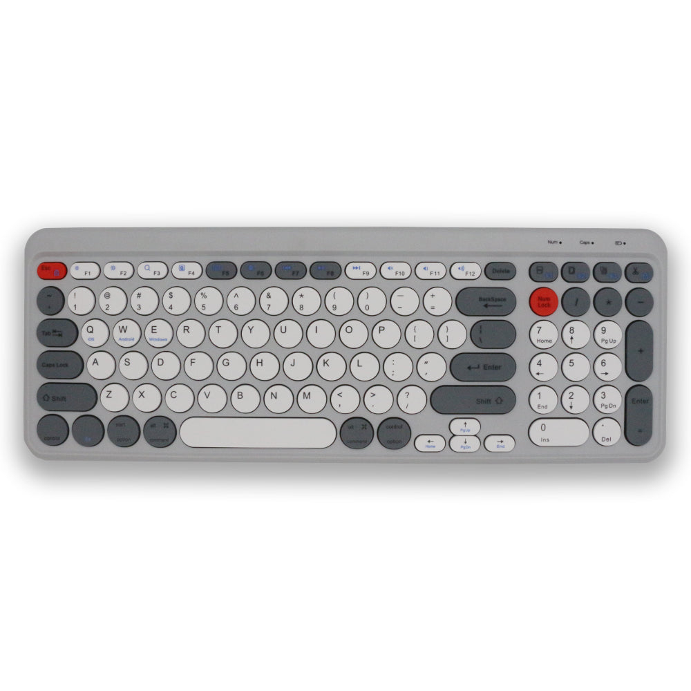 Tastatură Wireless Slim Bluetooth 5.0/2.4G, Multi-Device, Acumulator, Autonomie 45h, Compatibilă Windows, Mac, Android, iOS – Gri [6]