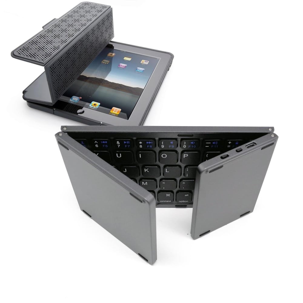 Tastatură Pliabilă cu Touchpad, Bluetooth 5.1 + 2.4G, Portabilă și Reîncărcabilă – Gri Elegant [6]