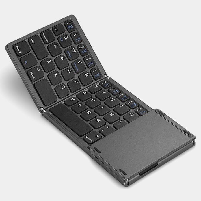 Tastatură Pliabilă cu Touchpad, Bluetooth 5.1 + 2.4G, Portabilă și Reîncărcabilă – Gri Elegant [5]