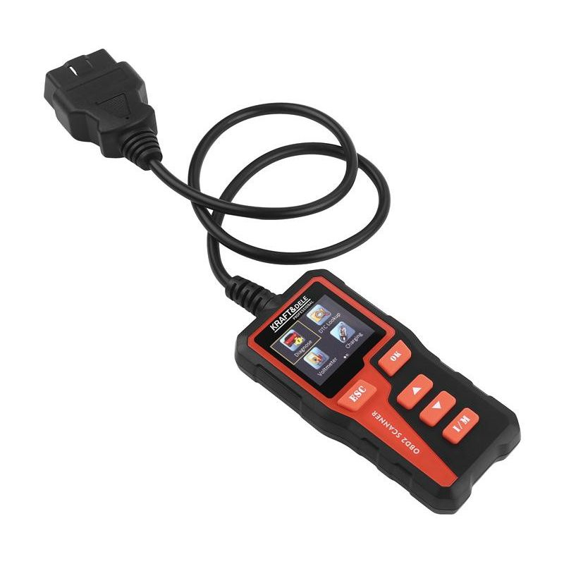 Tester de diagnosticare auto OBD2,Universal citire si stergere coduri de eroare a motorului, teste baterie si parametrii rosu/negru [6]