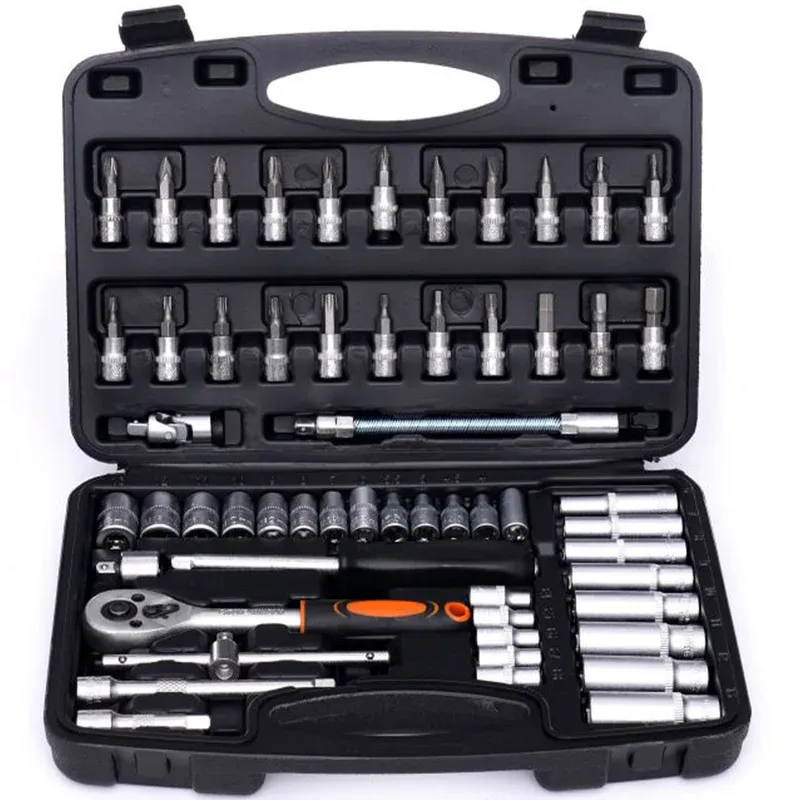 Trusă de Scule 56 Piese cu Valiză Inclusă, Clichet 1/4", Prize, Biti, Extensii și Accesorii [2]