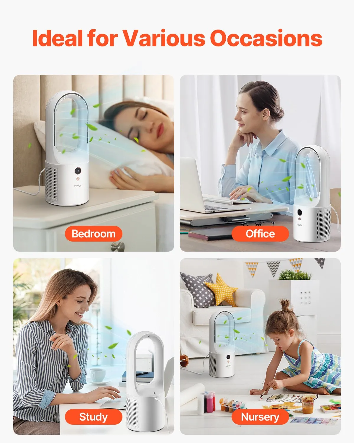 Ventilator Portabil De Birou AeroCool Pro, 6 Viteze, USB Type C, Motor Brushless, Ultra Silentios, Pentru Casa, Camping, Alb [4]