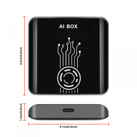 Adaptor AI BOX CarPlay & Android Auto, cu Android, 4GB RAM + 64GB ROM. Transformă conexiunea USB în conexiune wireless. Instalare rapidă, Plug & Play. [1]