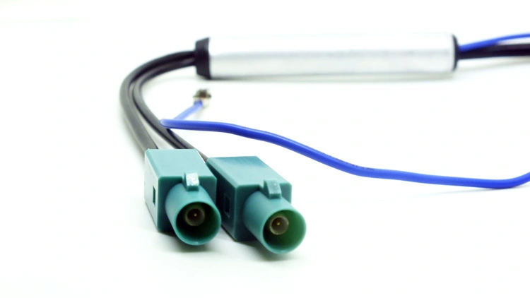 Adaptor Antenă Radio Dual FAKRA la DIN (AM/FM) cu Amplificator Semnal|Compatibil Audi, VW, Skoda, Seat, BMW [4]