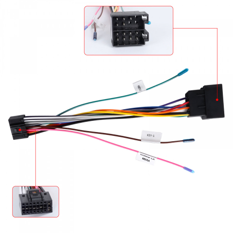 Navigatii 1 DIN - Adaptor ISO 16 Pini la Euro 2DIN – Compatibil Navigații Kenwood, Sony, JVC, Blaupunkt, Android – Cablaj Auto Universal