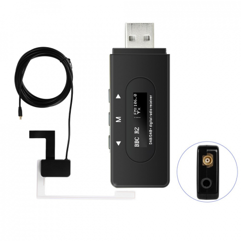 Adaptoare Navigatii - Adaptor Radio DAB+ USB cu Antenă, Compatibil Multimedia Auto, Receptor Digital FM cu Afișaj LCD, Instalare Plug & Play