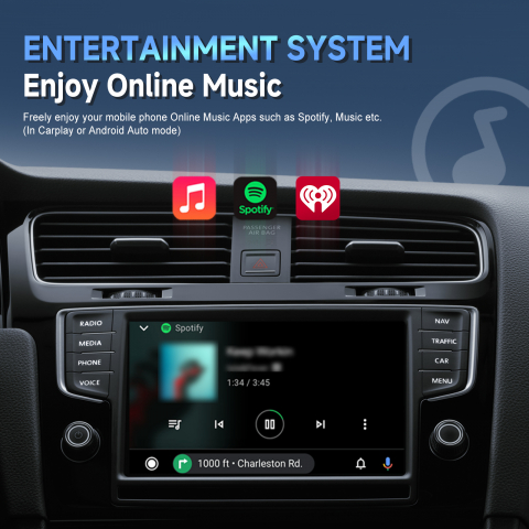 Adaptor universal, AI Box Android 12.0 cu Wireless CarPlay și Android Auto, 2GB RAM+16GB ROM, Wi-Fi Dual-Band, Suport TF Card și AirPlay [14]