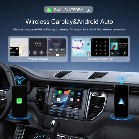 Adaptor USB A/C CarPlay & Android Auto Wireless – Transformă conexiunea cu cablu în conexiune wireless, Plug & Play [9]