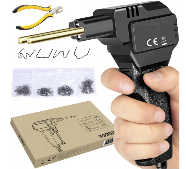 Toate Produsele - Aparat sudura plastic 100W cu accesorii incluse 200 capse - Echipament complet pentru reparații profesionale