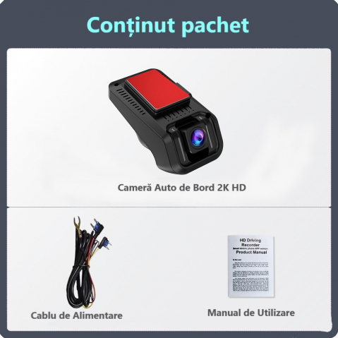 Cameră Auto DVR 2K cu Wi-Fi – Monitorizare 24/7, Viziune Nocturnă, G-Senzor și Înregistrare în Buclă [9]