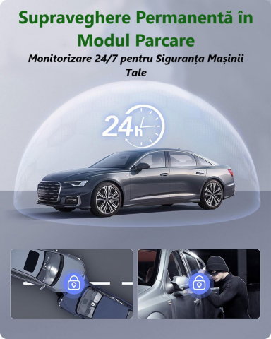 Cameră Auto DVR 2K Ultra HD – WiFi 5GHz, Viziune Nocturnă, G-Senzor, Control Vocal, unghi 170° [6]