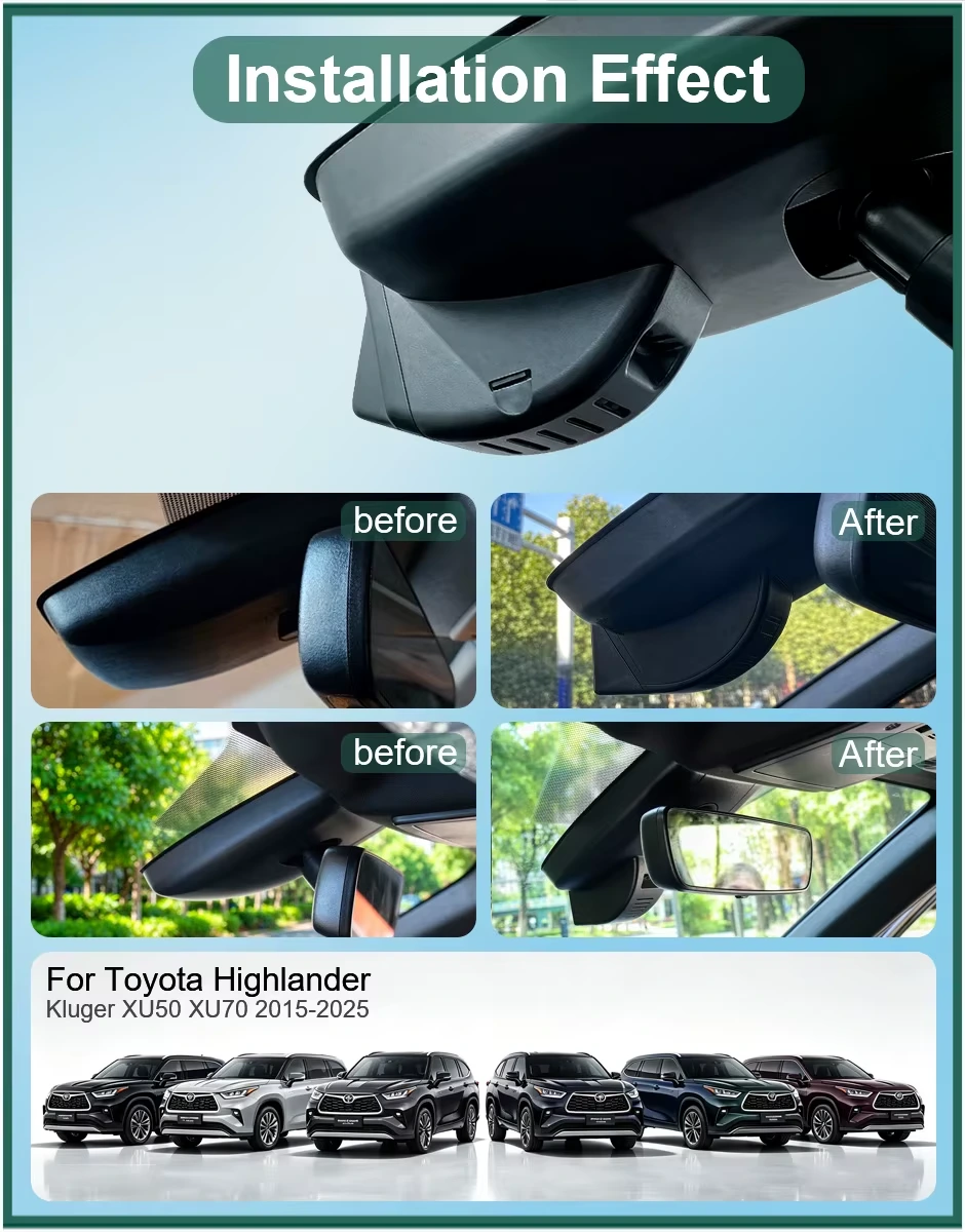 Cameră frontală Toyota Highlander / Kluger XU50, carcasă 6288, negru pe fundal alb [2]