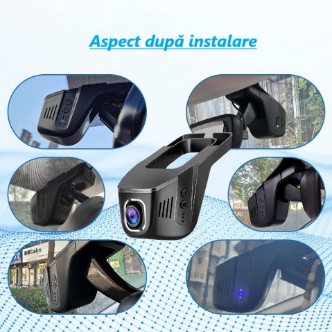 Cameră auto DVR cu rezoluție 2K, WiFi 5GHz, vedere pe timp de noapte, monitorizare 24 din 24 și senzor de impact [12]