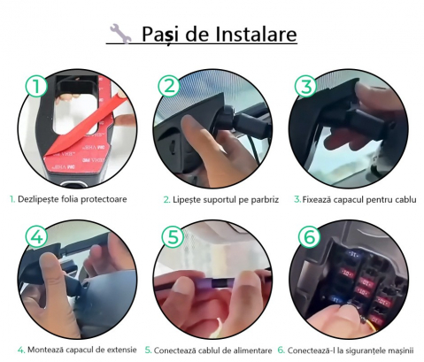 Cameră auto DVR cu rezoluție 2K, WiFi 5GHz, vedere pe timp de noapte, monitorizare 24 din 24 și senzor de impact [10]