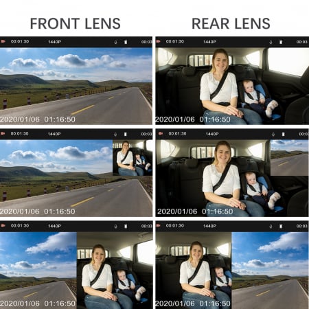 Camera Auto DVR, filmare interior exterior, Full HD 1080P, monitorizare parcare, ecran 3 inch [10]