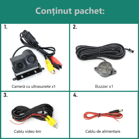 Cameră Auto Marșarier 720P cu Senzor Ultrasonic și Vedere Nocturnă – Unghi Larg, Rezistentă la Apă [6]