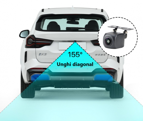 Cameră auto marșarier ADAS cu AI, AHD 1080p, Unghi 155°, avertizare vocală și pe ecran, impermeabilă IP68, sistem PAL [6]