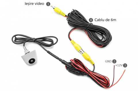 Cameră auto marșarier HD 1080p cu unghi larg 170°, lentilă fisheye, vedere pe timp de noapte Starlight, senzor Sony, rezistentă la apă IP68 [11]