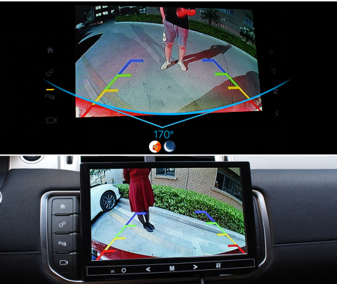 Cameră auto marșarier HD 1080p cu unghi larg 170°, lentilă fisheye, vedere pe timp de noapte Starlight, senzor Sony, rezistentă la apă IP68 [5]