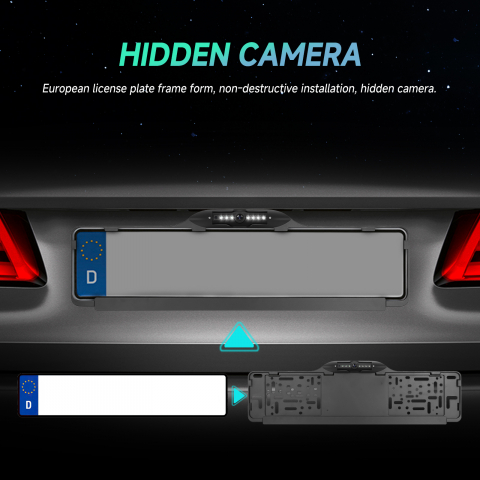 Camera Auto pentru Marsarier cu suport de numar, 170 grade, Night Vision IP67 Waterproof 720P/1080P/CVBS OEM [7]