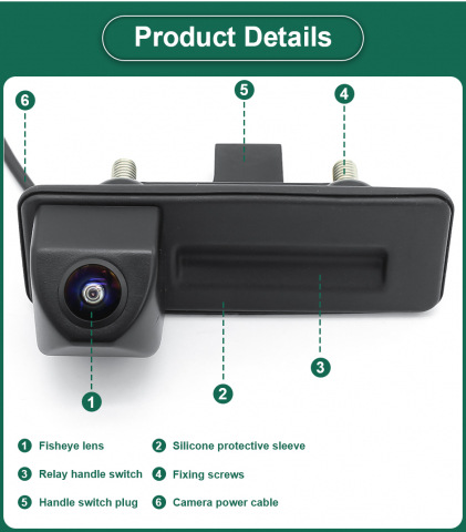 Camera marasarier AHD 1080p, unghi larg de 170° dedicata cu Starlight Nightvision pentru Skoda Octavia, Rapid, Fabia, Superb, Yeti, Roomster [6]