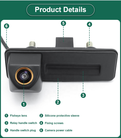 Camera Marsarier AHD 1080P HD pentru Skoda Fabia, Yeti, Superb, Roomster (2010-2016) și Audi A1 A3 (2012-2015) Night Vision, Unghi 170°, IP68 [4]