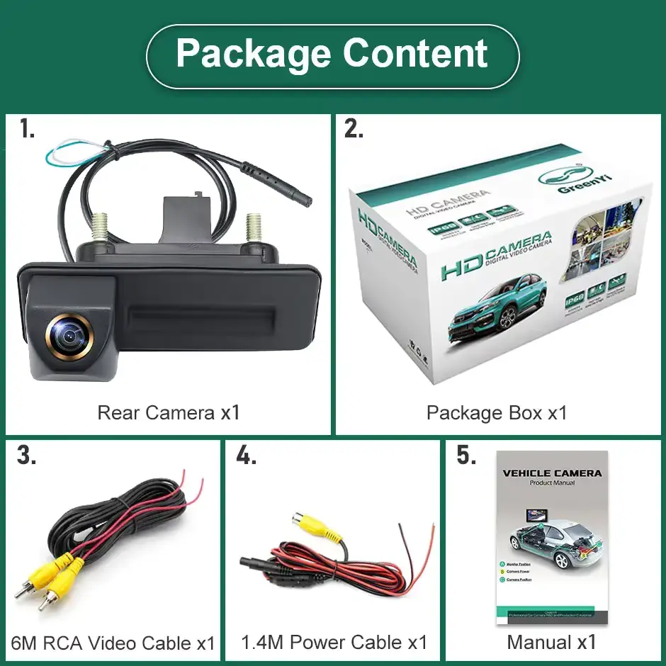 Camera Marsarier AHD 1080P HD pentru Skoda Fabia, Yeti, Superb, Roomster (2010-2016) și Audi A1 A3 (2012-2015) Night Vision, Unghi 170°, IP68 [5]