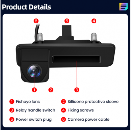 Camera Marsarier dedicata Skoda Octavia 2, Rapid, Fabia, Superb, Yetu, Roomster AHD, Unghi 120 grade cu Nught Vision 720P AHD [4]
