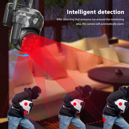 Cameră WiFi de Supraveghere 1080P HD, 355° Rotire și 90° Înclinare, IP66, Night Vision și Alarmă Integrată [13]