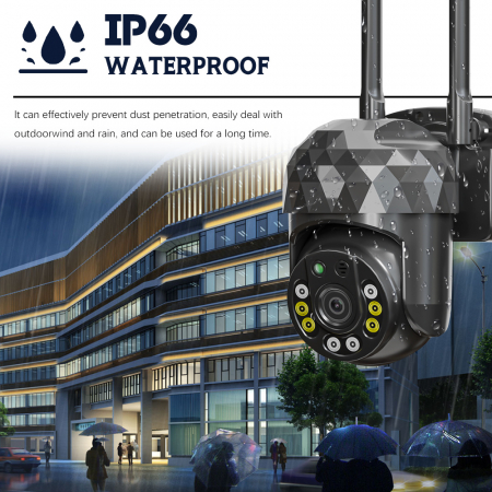 Cameră WiFi de Supraveghere 1080P HD, 355° Rotire și 90° Înclinare, IP66, Night Vision și Alarmă Integrată [10]
