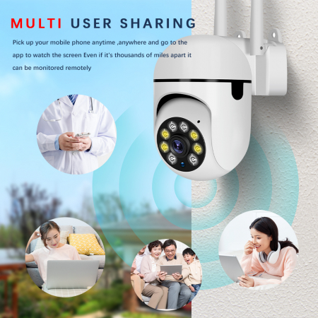 Cameră WiFi de Supraveghere 1080P HD, 360° Rotire și 90° Înclinare, IP66, Night Vision și Alarmă Integrată, aplicatie Android si IOS [10]