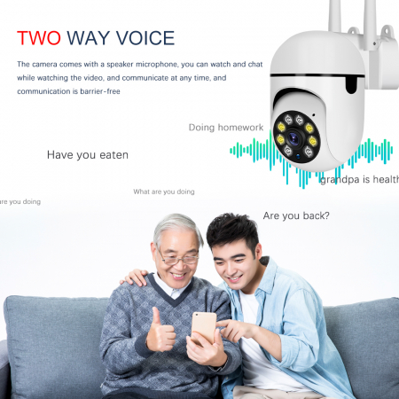 Cameră WiFi de Supraveghere 1080P HD, 360° Rotire și 90° Înclinare, IP66, Night Vision și Alarmă Integrată, aplicatie Android si IOS [12]